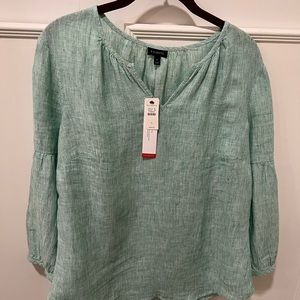 Talbots 100% linen long sleeves top